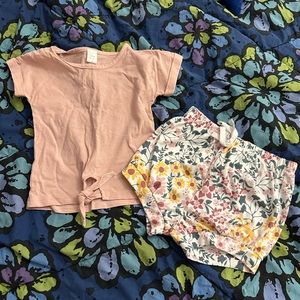 Pink floral short set